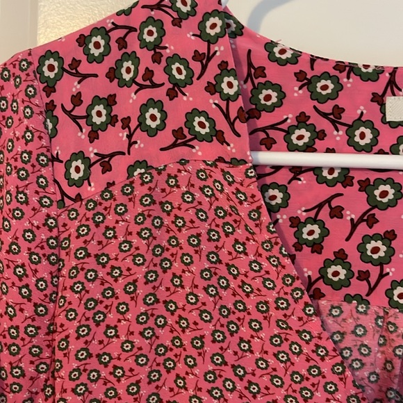 Boden pink and green floral print blouse size 8 - Picture 4 of 5